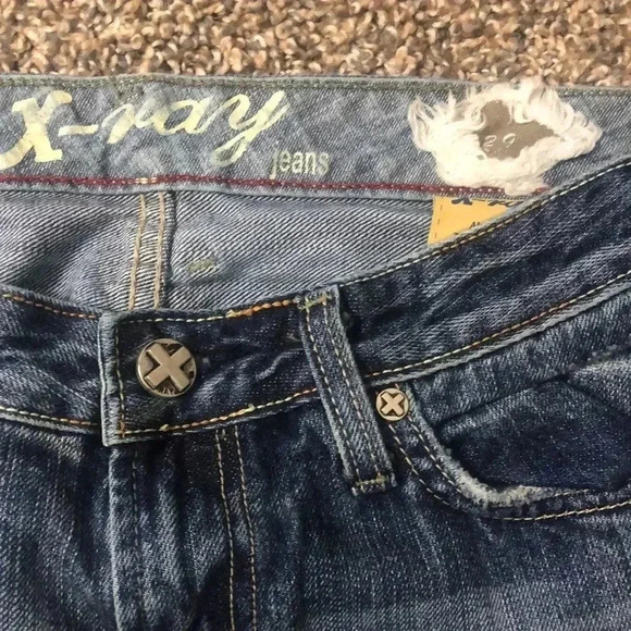 Vintage distressed  JEANS PATCHED RIPPED BOOTCUT JEANS - Picture 5 of 8